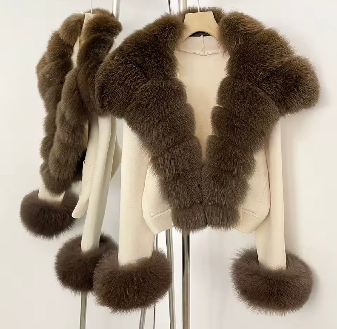 PRE ORDER real fur cardigan 2-3weeks