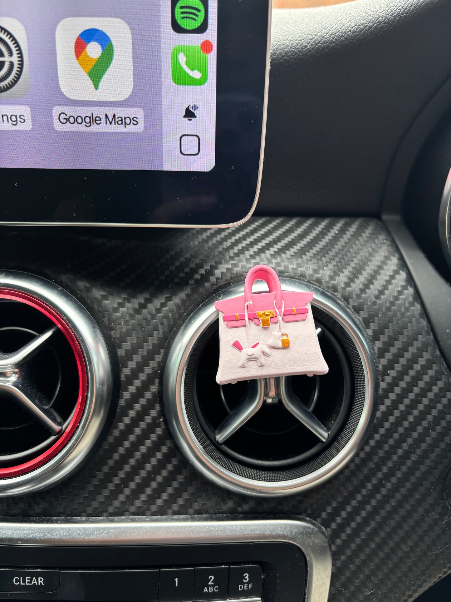 Pink and hot pink b handbag car accessorie -Rg
