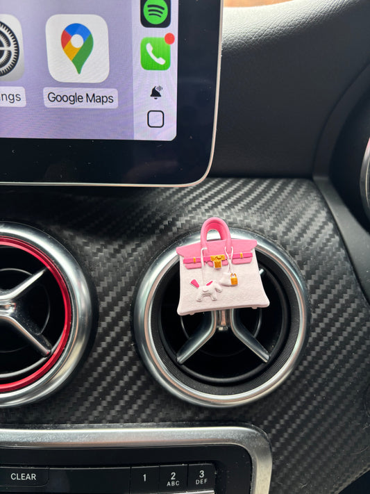 Pink and hot pink b handbag car accessorie -Rg
