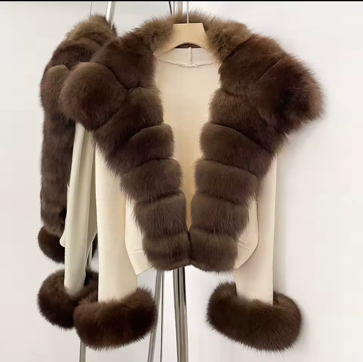 PRE ORDER real fur cardigan 2-3weeks