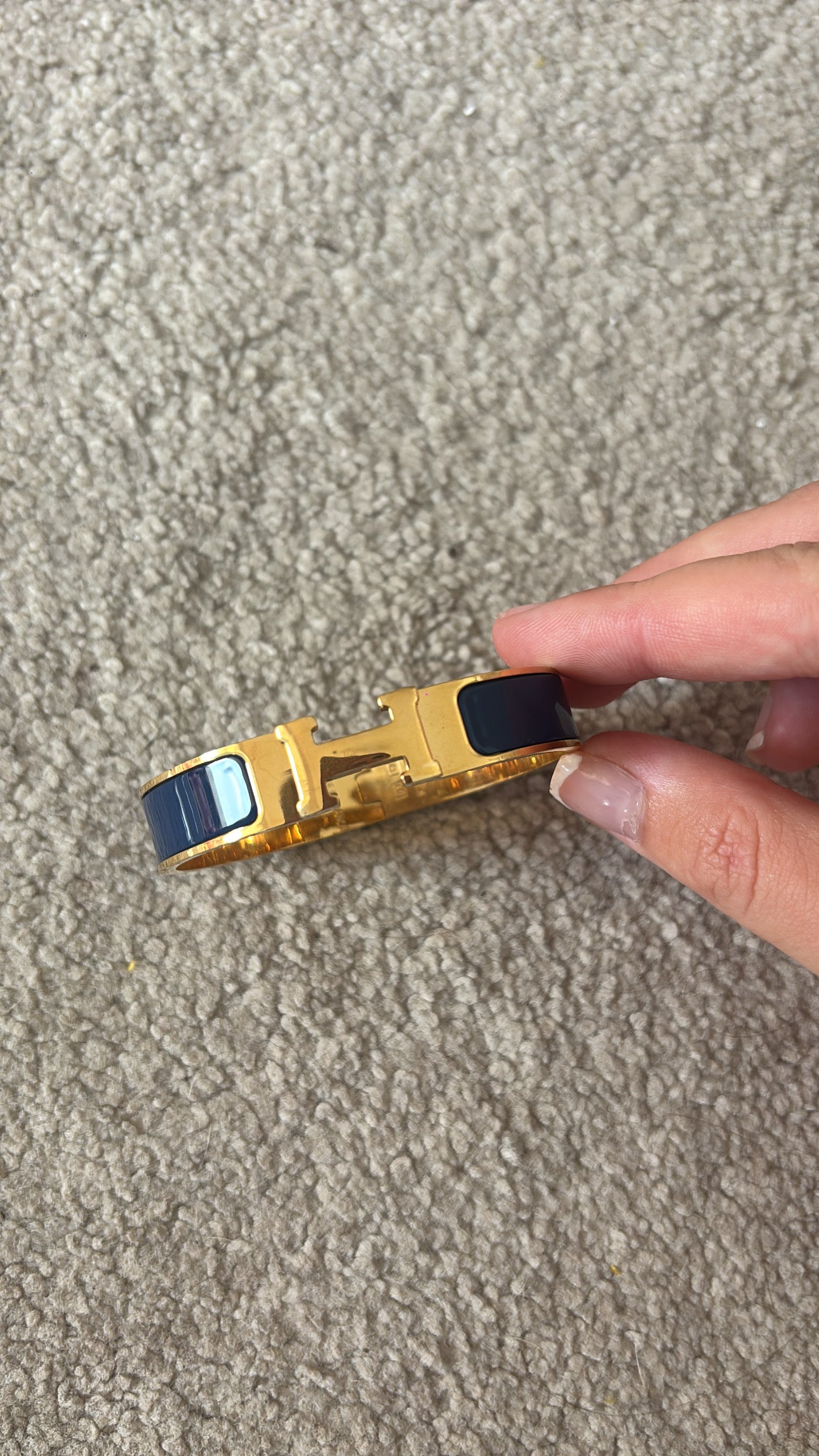 Navy blue and gold h bracelet-Rg
