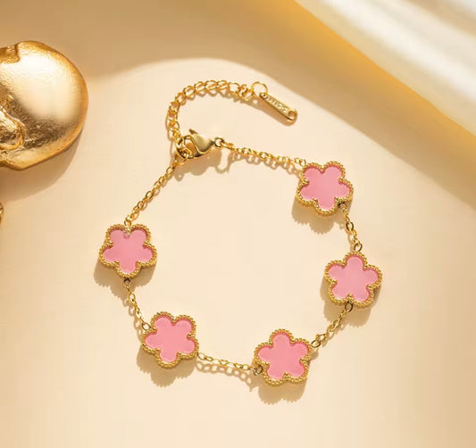 Pink Clover Bracelet