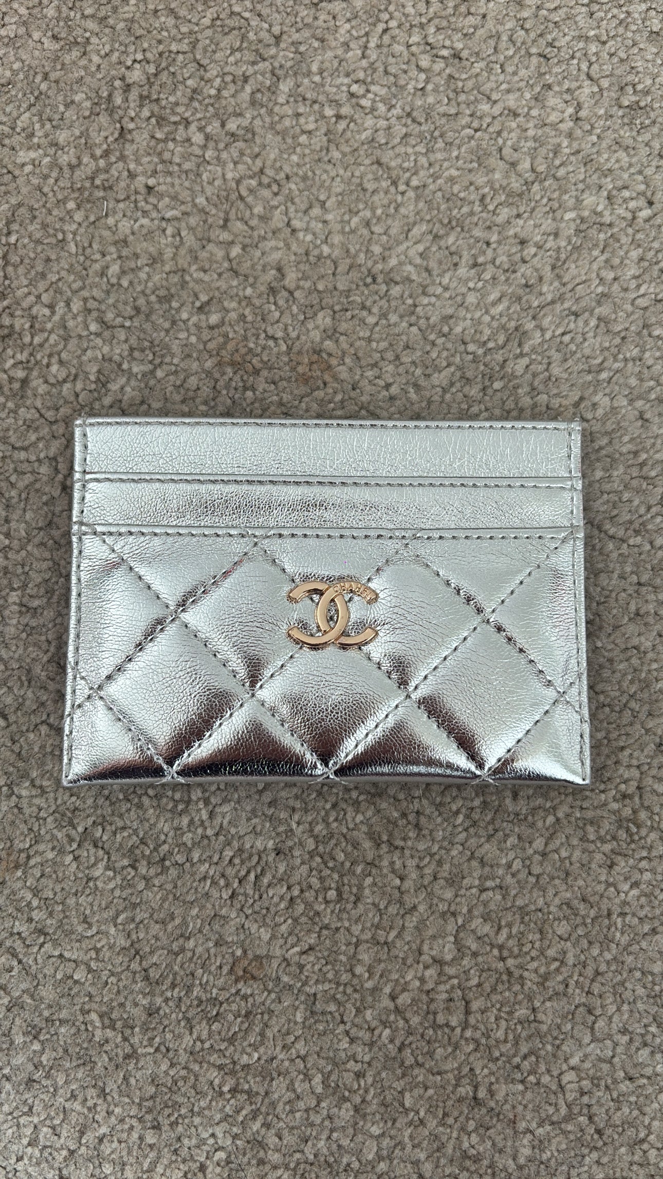 Silver c with gold card holder -Rg