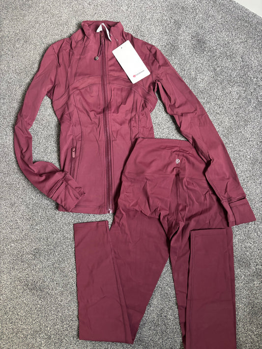 Burgundy Lulu gym set -Rg