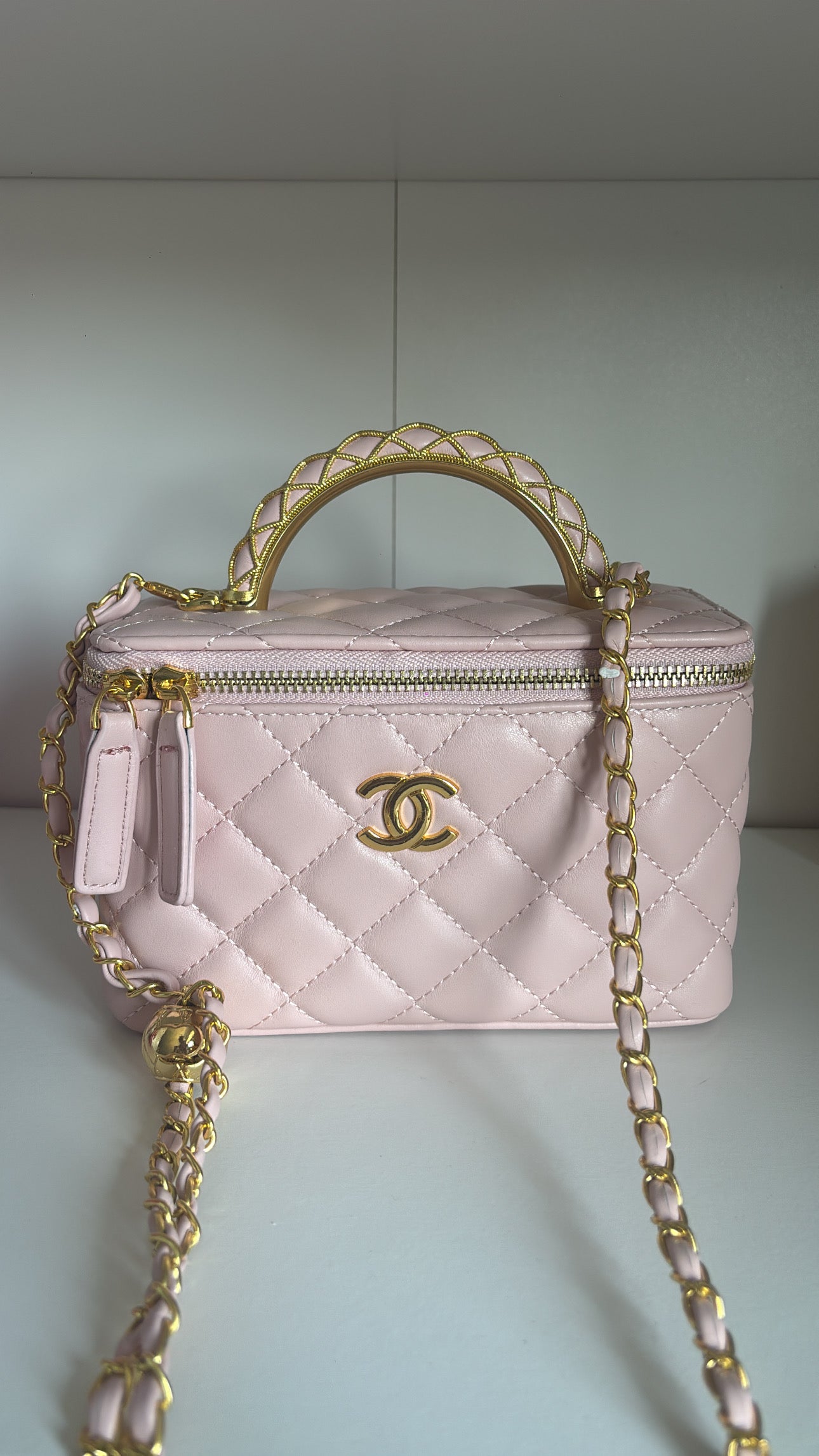 Baby pink box bag with Handel-Rg