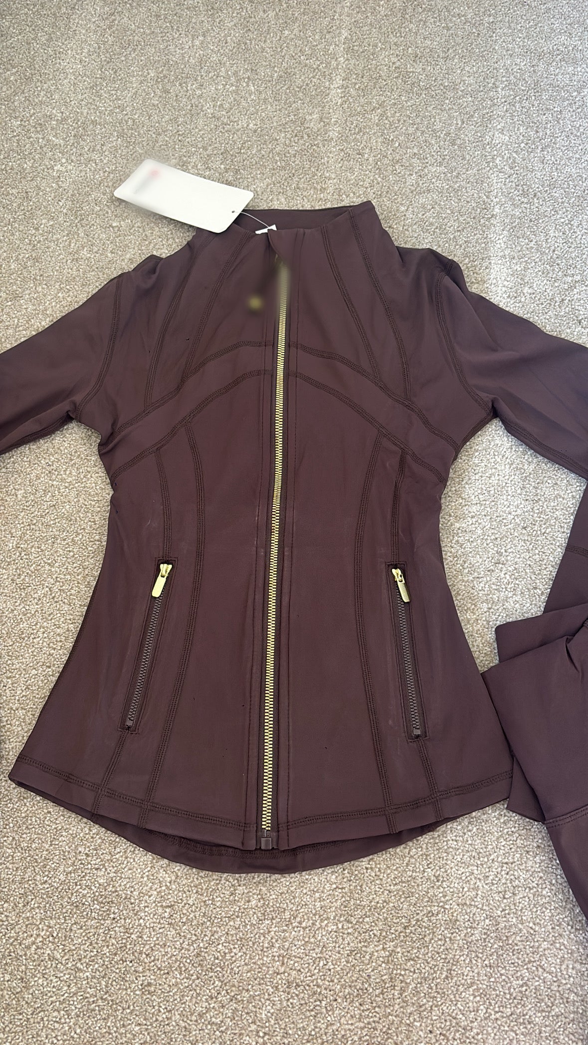 Brown and gold zip gym set size 2