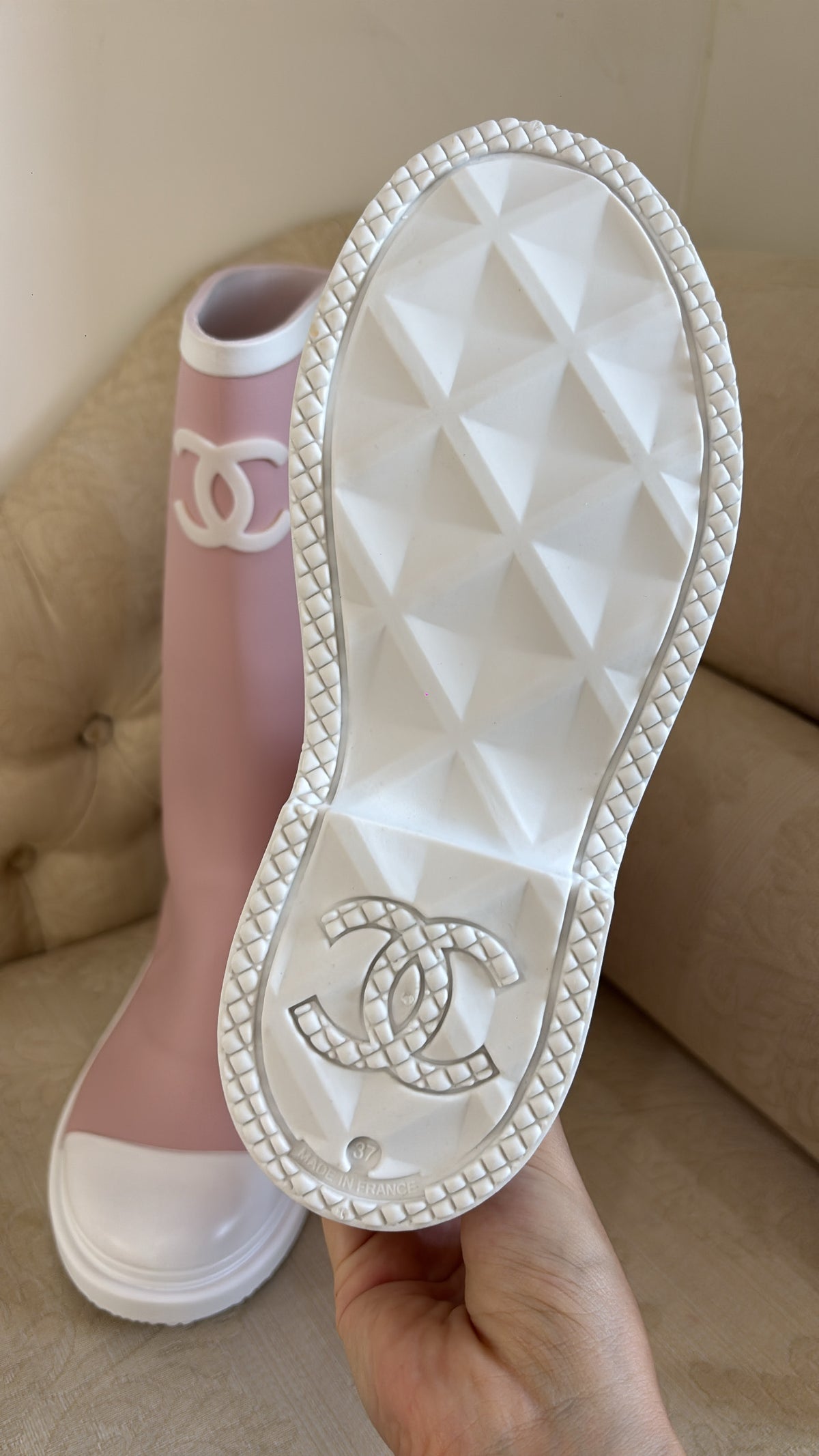Pink wellies size 4/5 uk -Rg