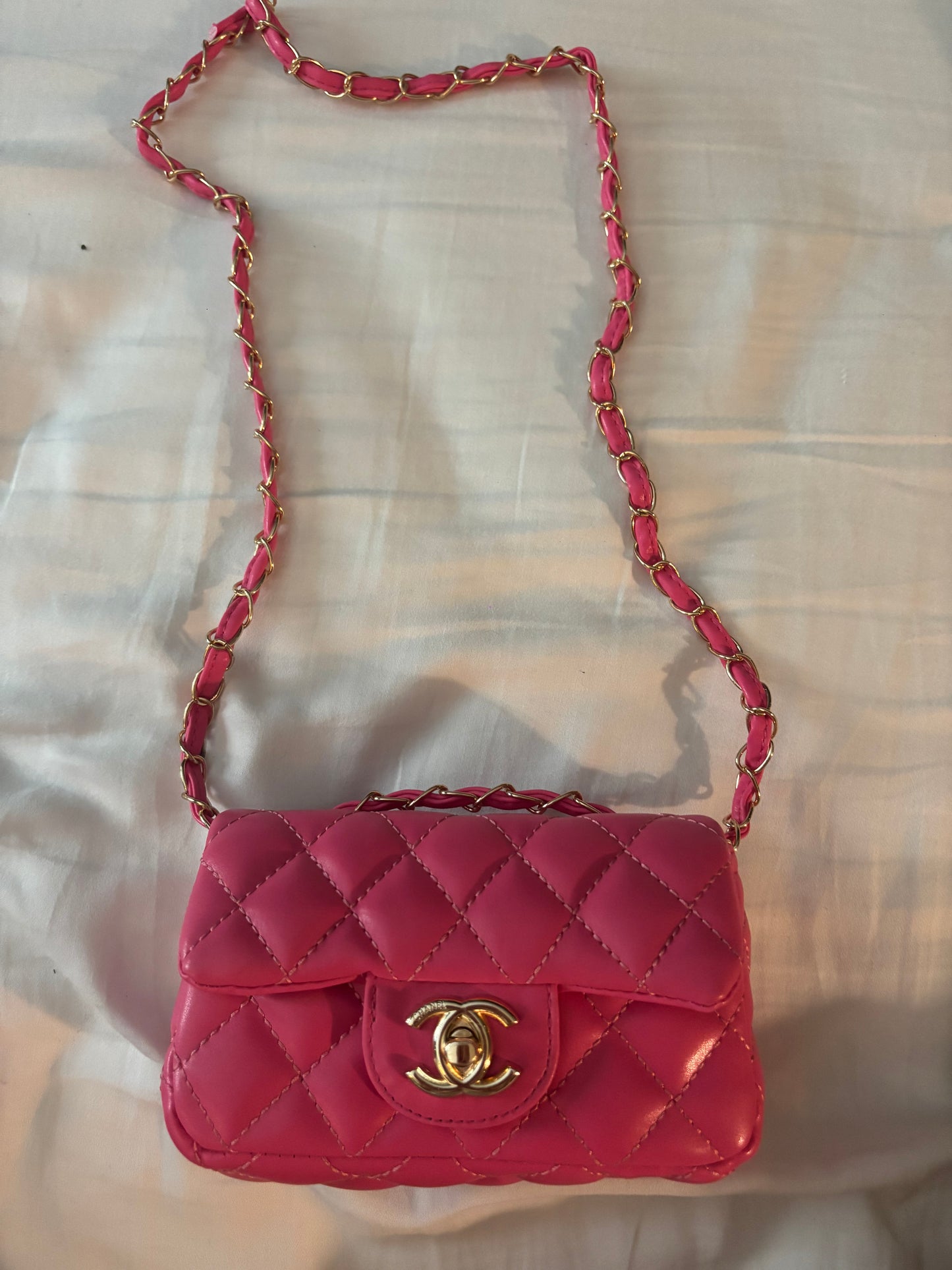 Hot pink mini c crossover bag -Rg