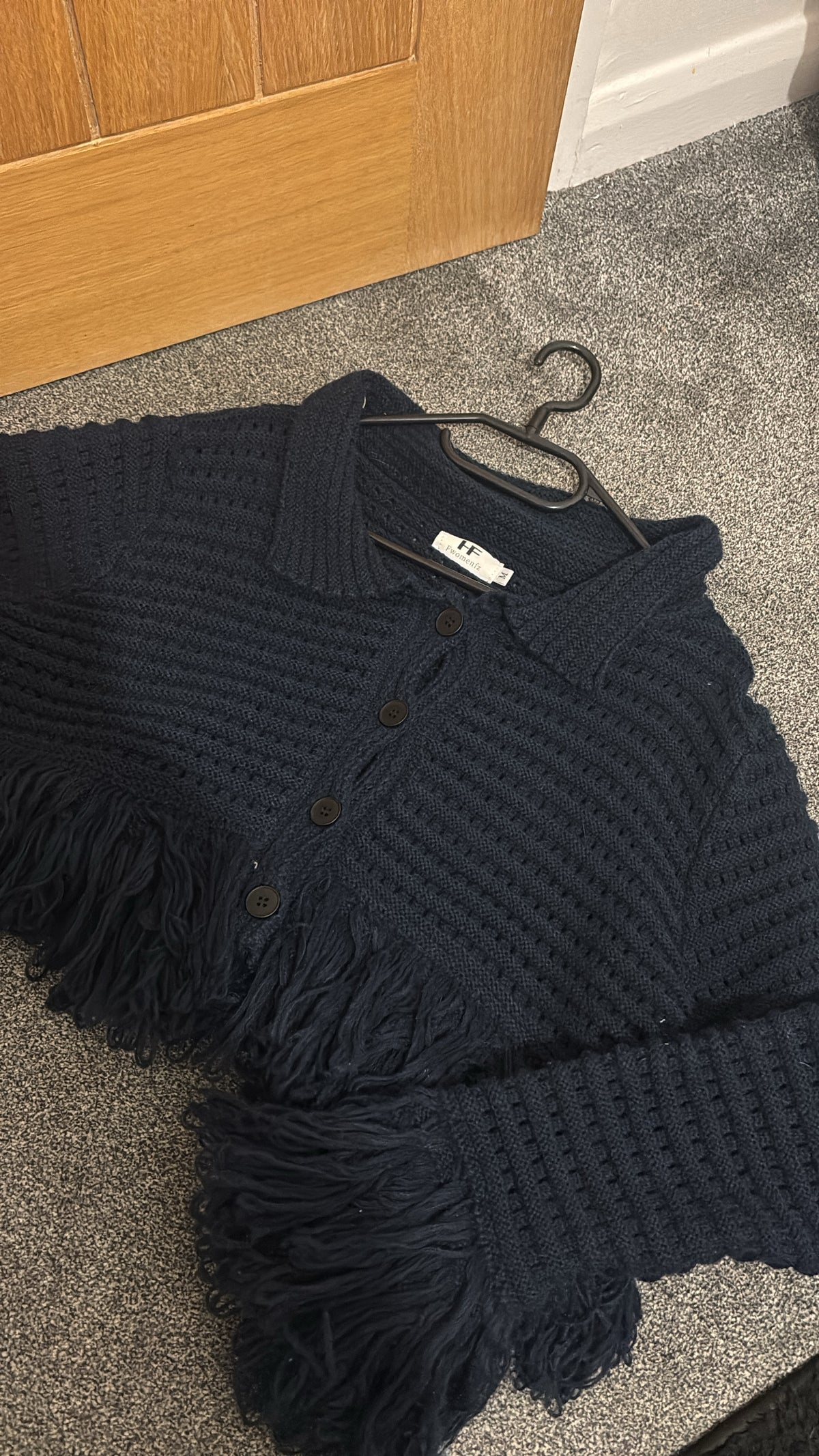 Navy blue frilly cropped top size medium-Rg