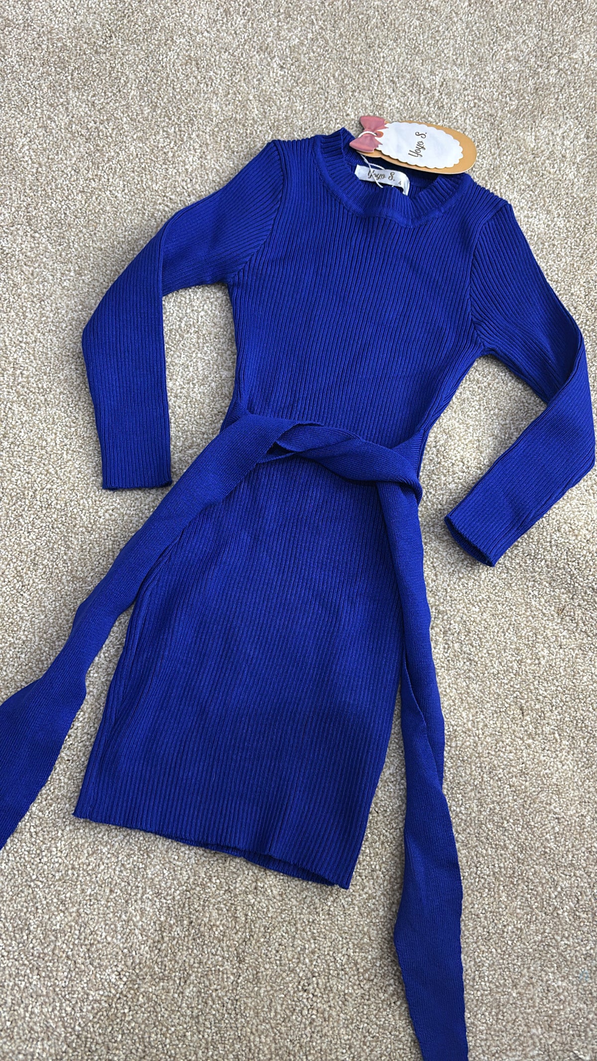 Blue kids long sleeve dress -Rg
