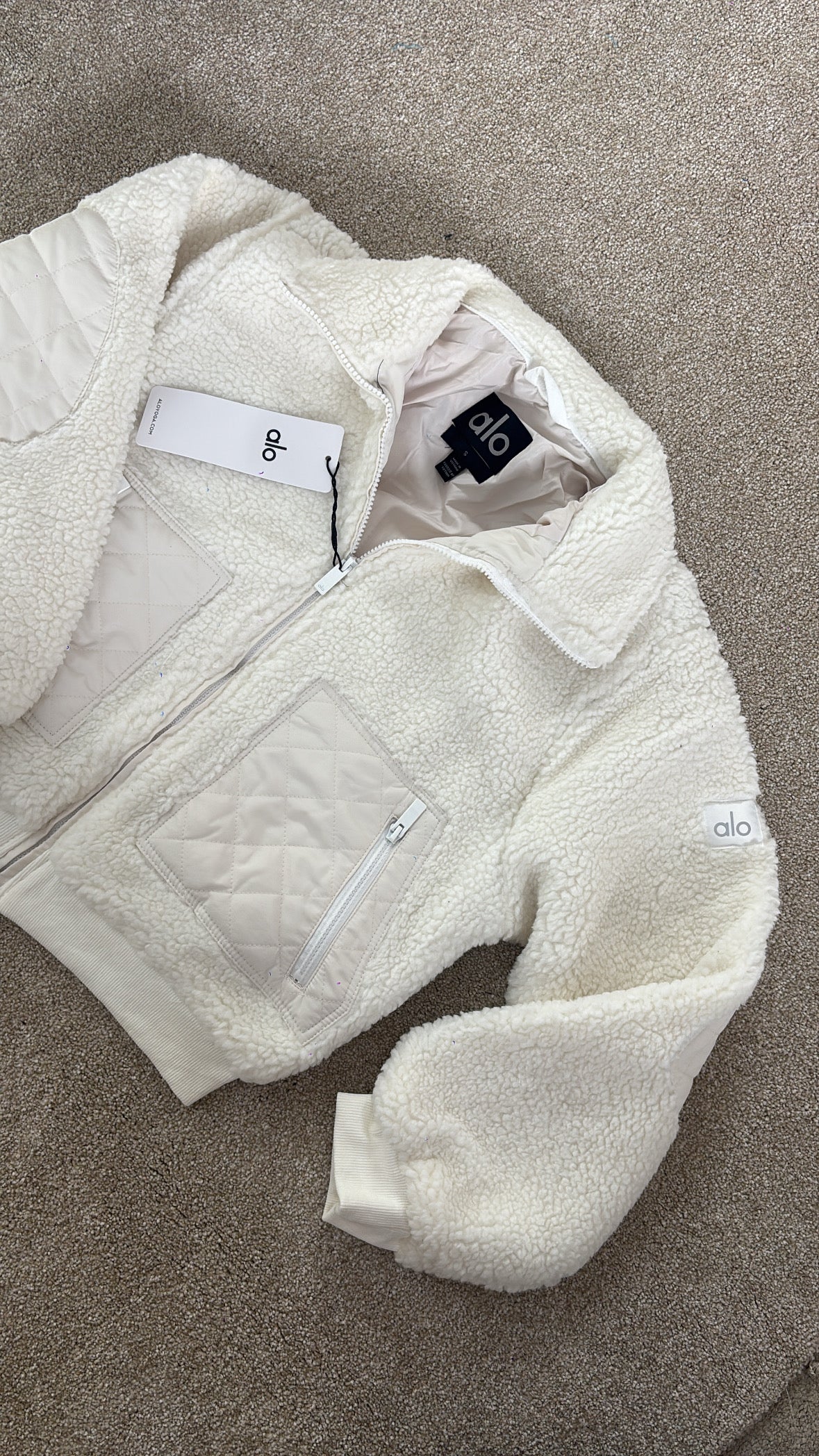 Off white/ cream teddy fleece A jacket size xs/s