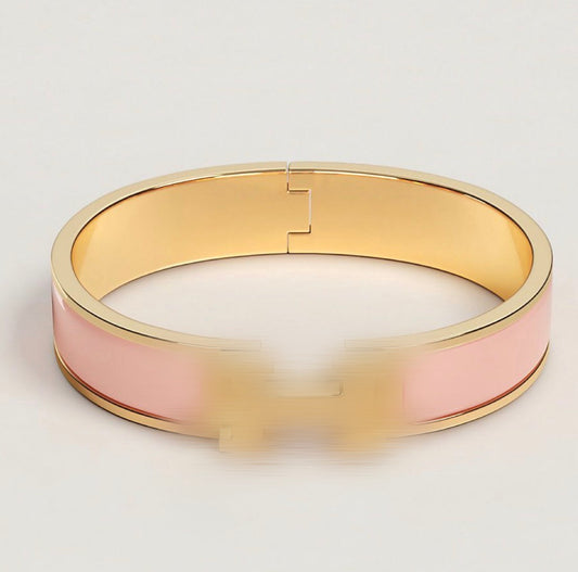 Pink & gold H bracelet