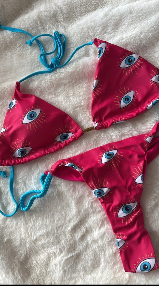 Hot pink design bikini size M