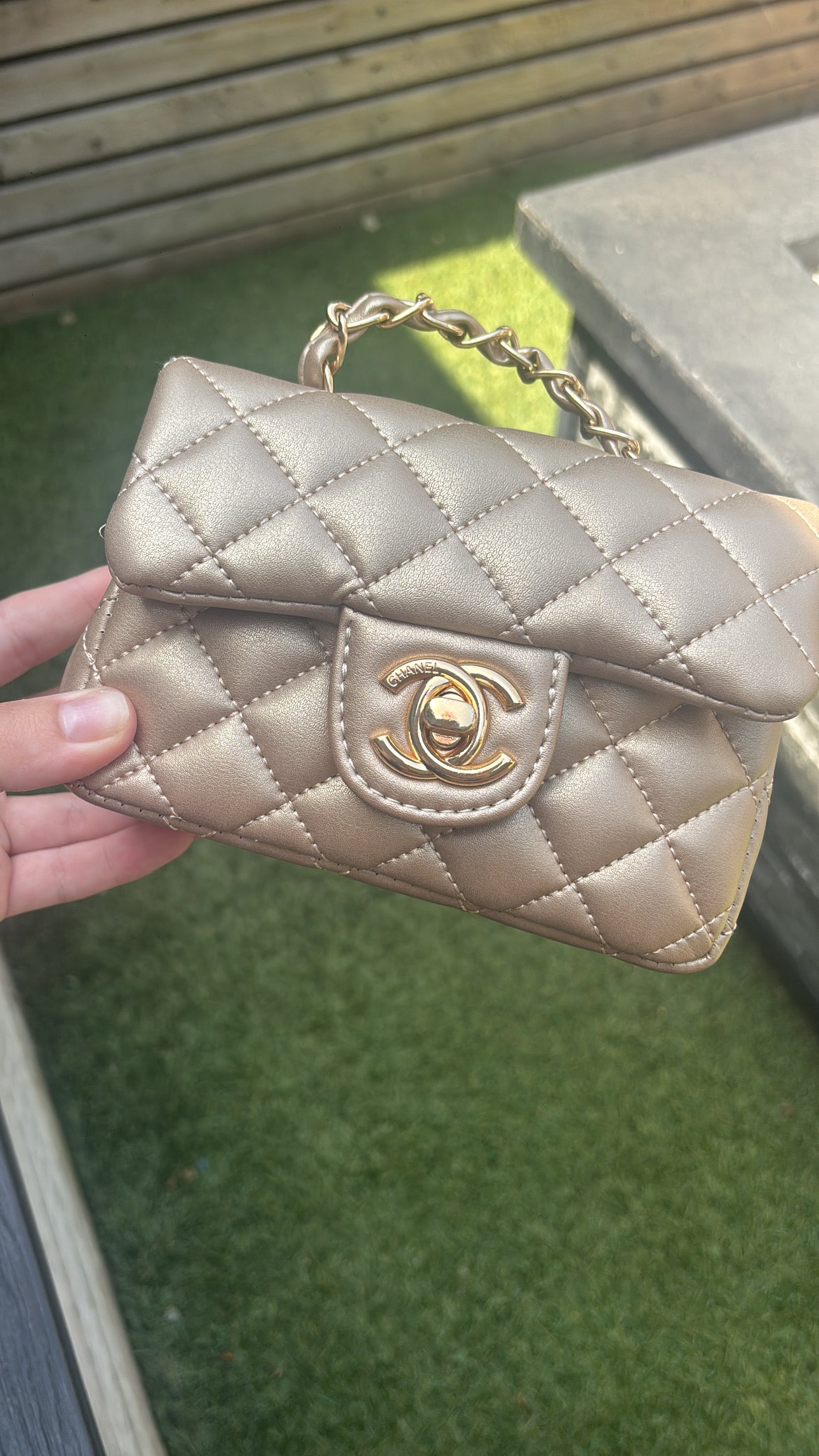 Gold mini c crossover bag -Rg