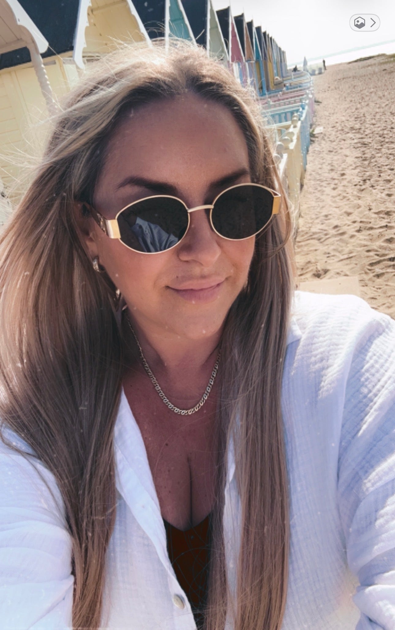 Gold Oval C Sunglasses