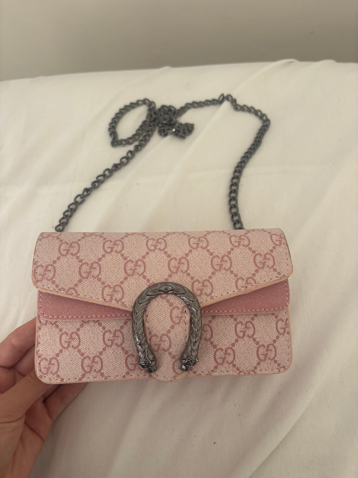 Mini baby pink g crossover bag -Rg