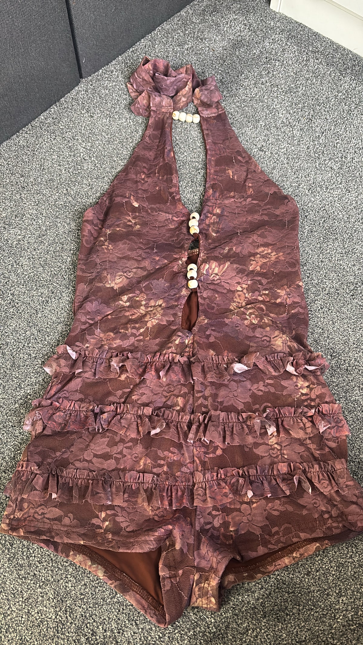 Brown playsuit size small -Rg