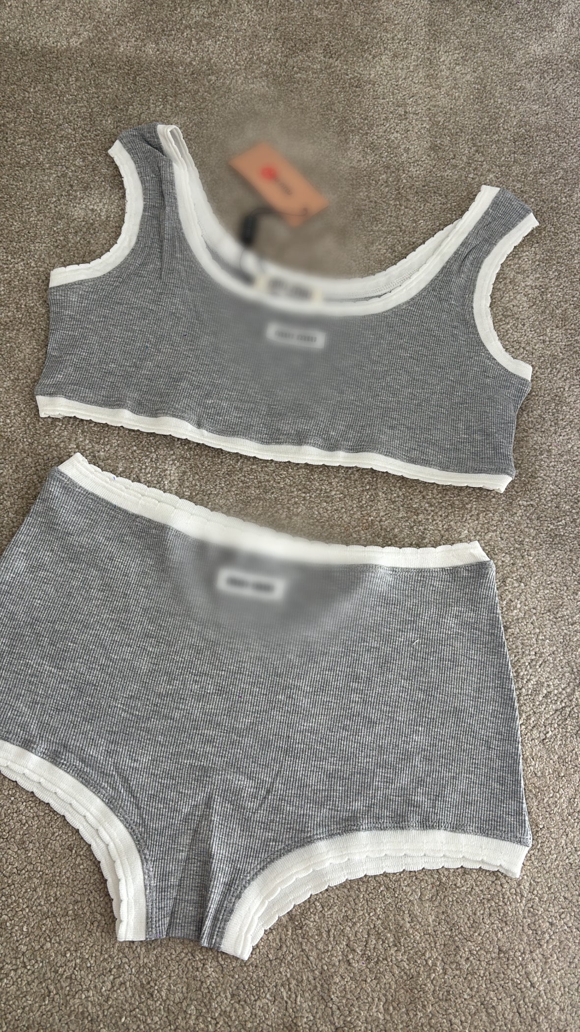 Grey and white MM shorts co ord size S