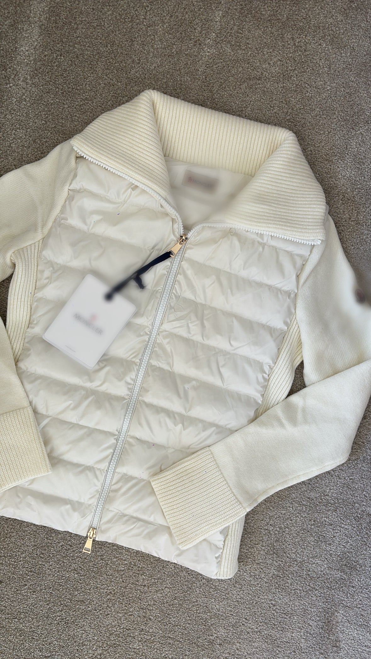 White/Cream knit M bodywarmer jacket size XS
