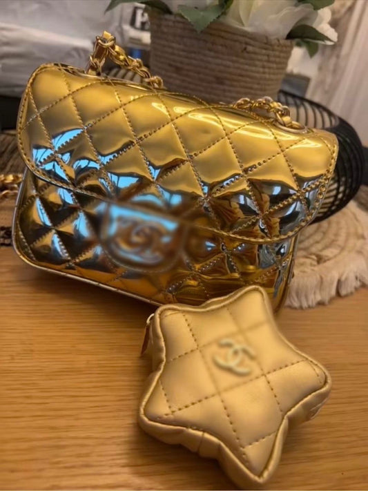Gold bag with star ⭐️ purse
