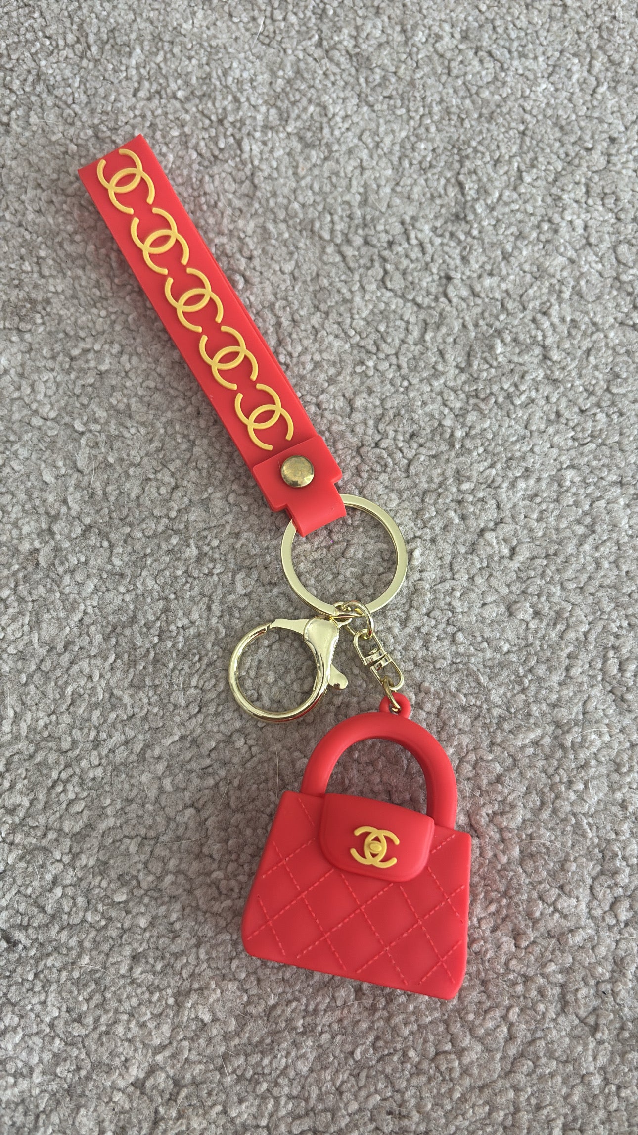 Red mini handbag key chain- Rg