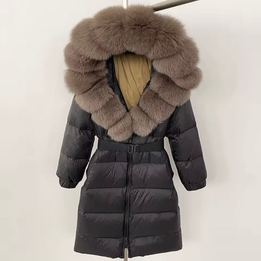 Black coat with real fur PRE ORDER 2/3weeks