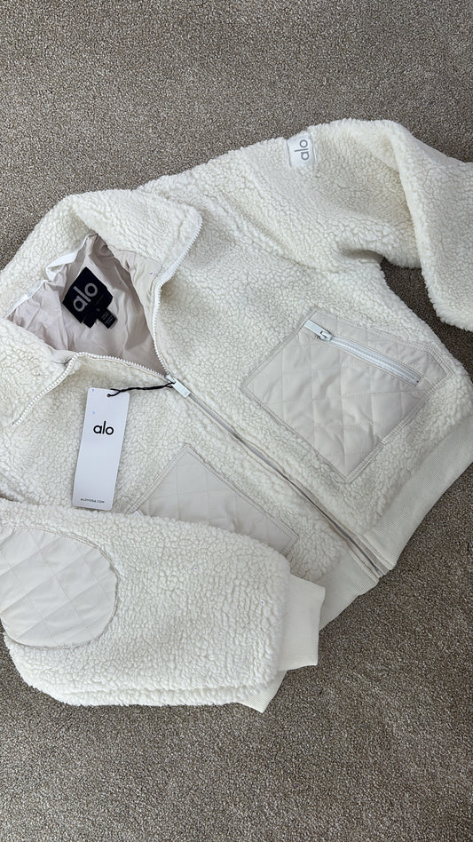 Off white/ cream teddy fleece A jacket size xs/s