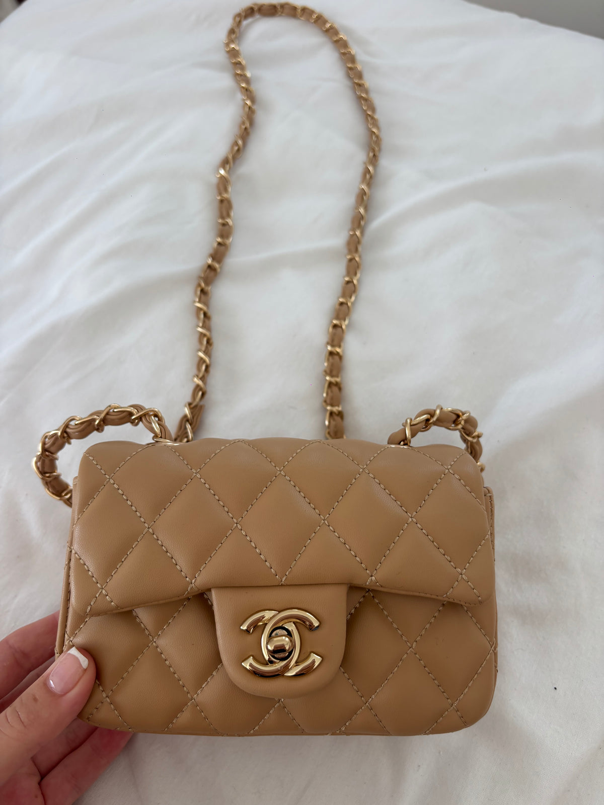 Mini beige crossover bag -Rg