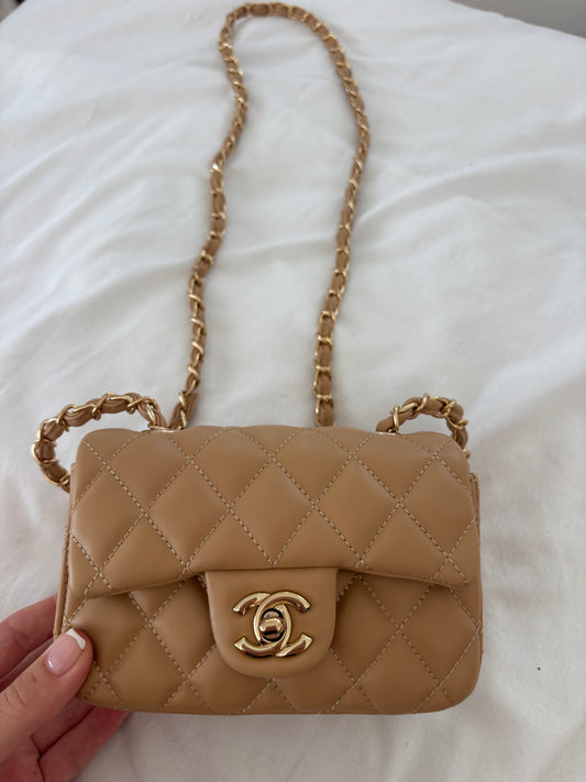Mini beige crossover bag -Rg