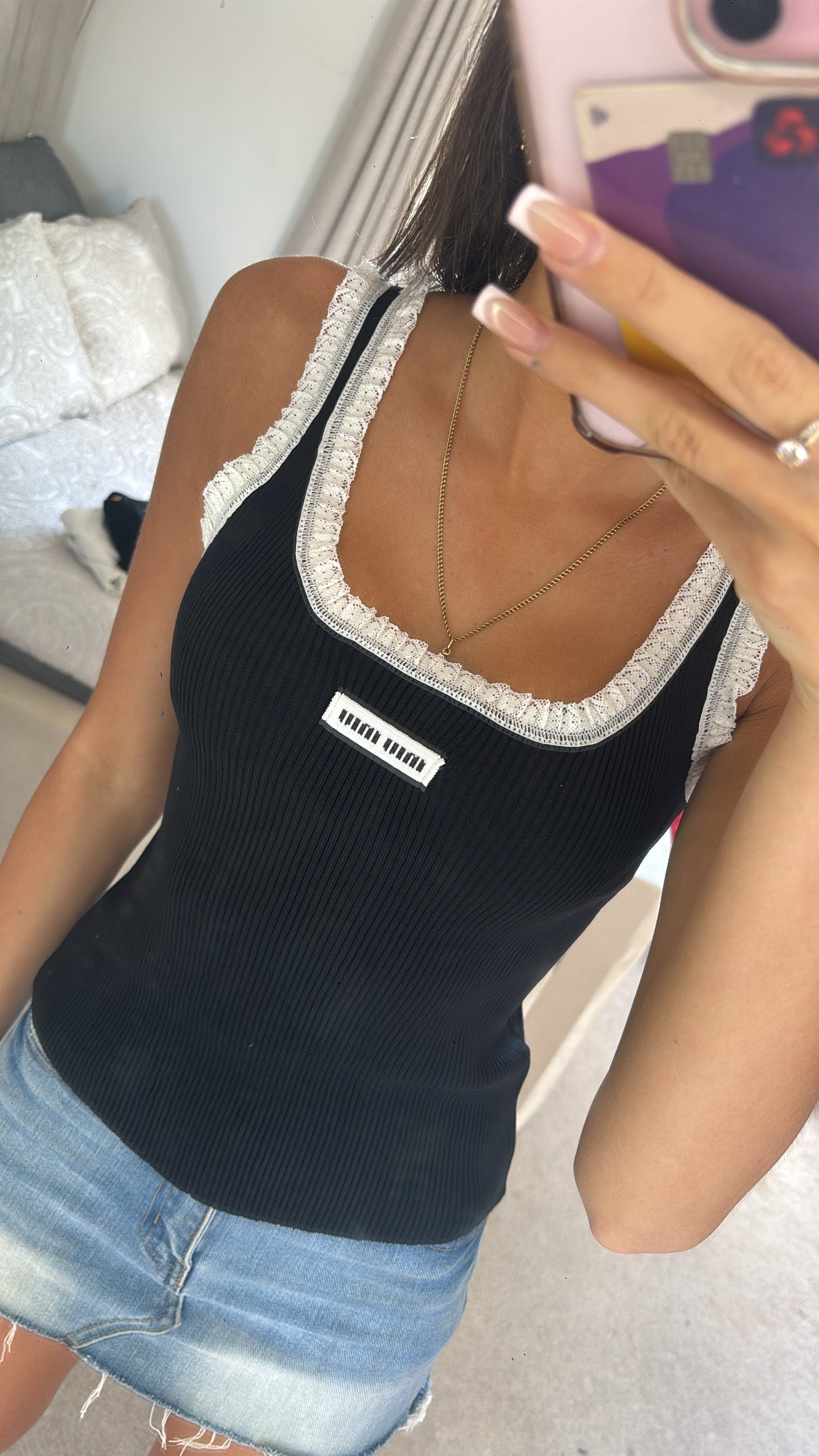 Black and white frill MM top size Small