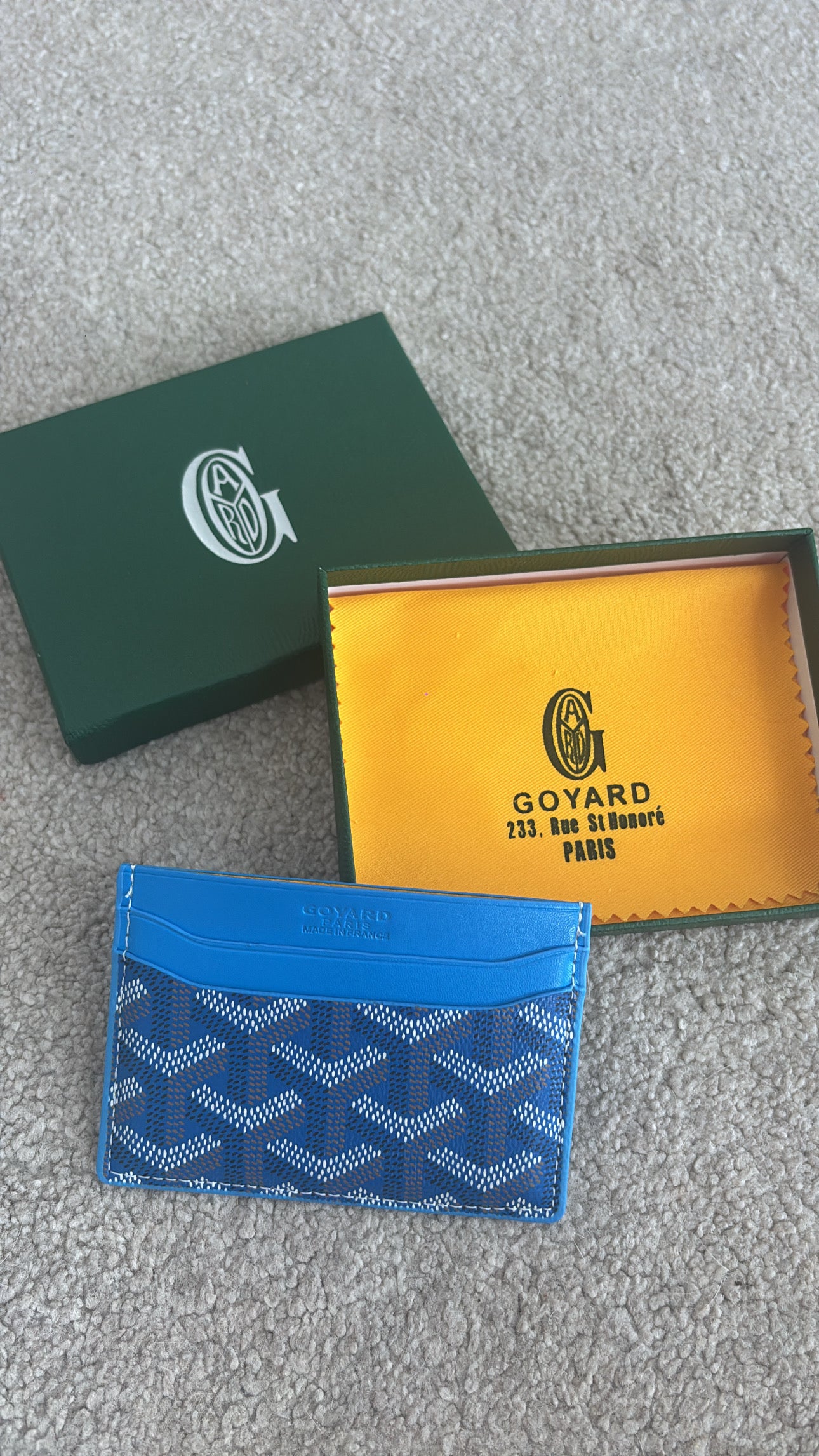 Royal blue card holder with box -Rg