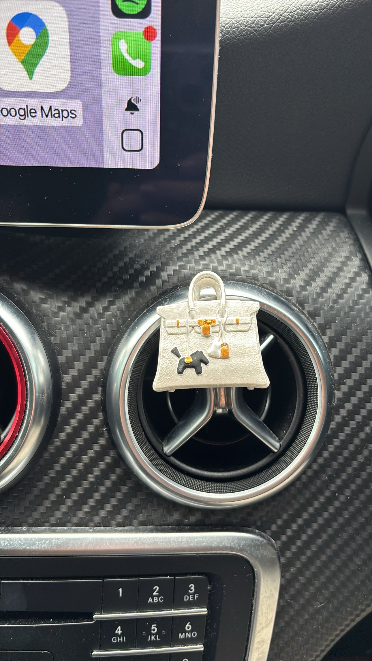 White crome b handbag car accessorie -Rg