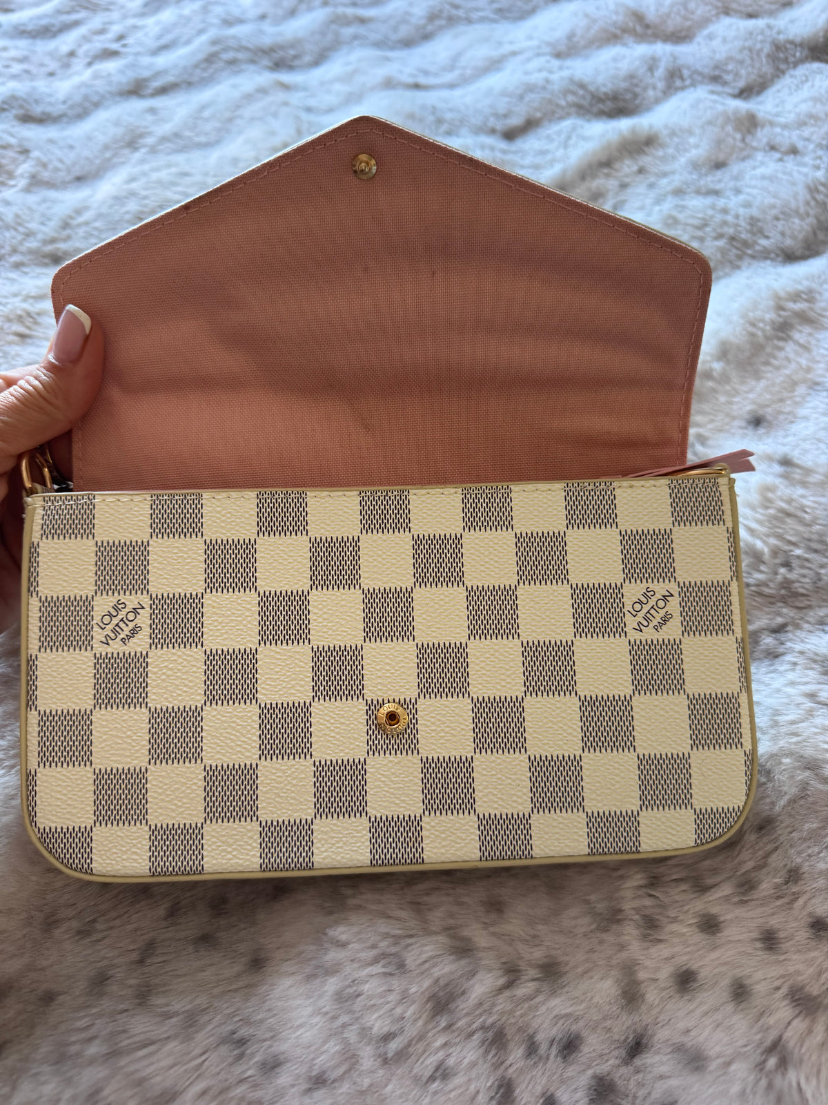 White Grid bag - with chain and purse AG