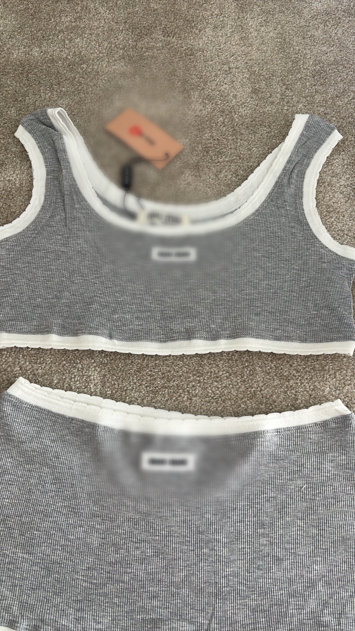 Grey and white MM shorts co ord size S