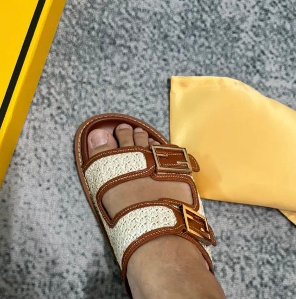 Beige and Tan sandals - size 3/36