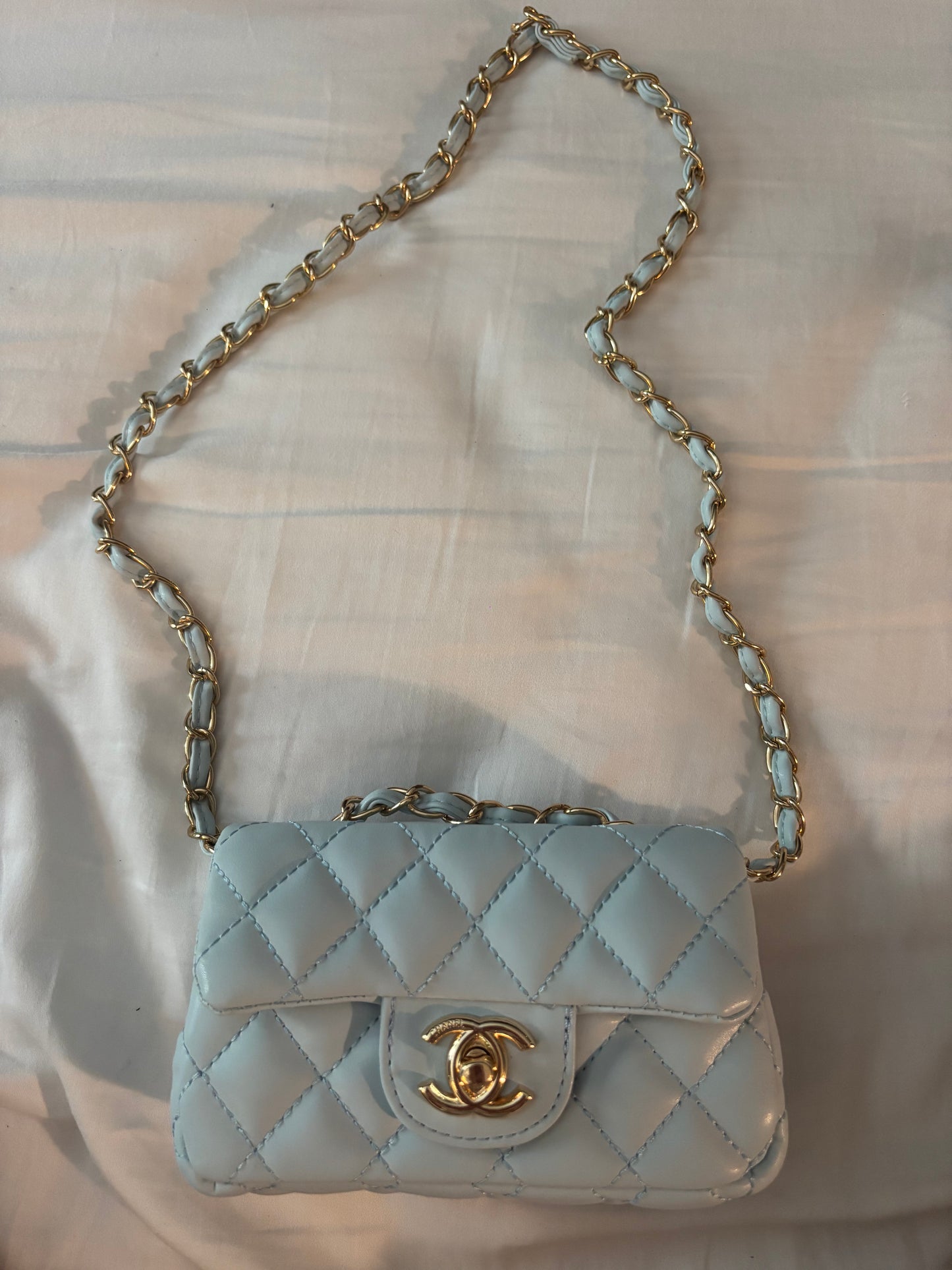 Baby blue mini c crossover bag -Rg