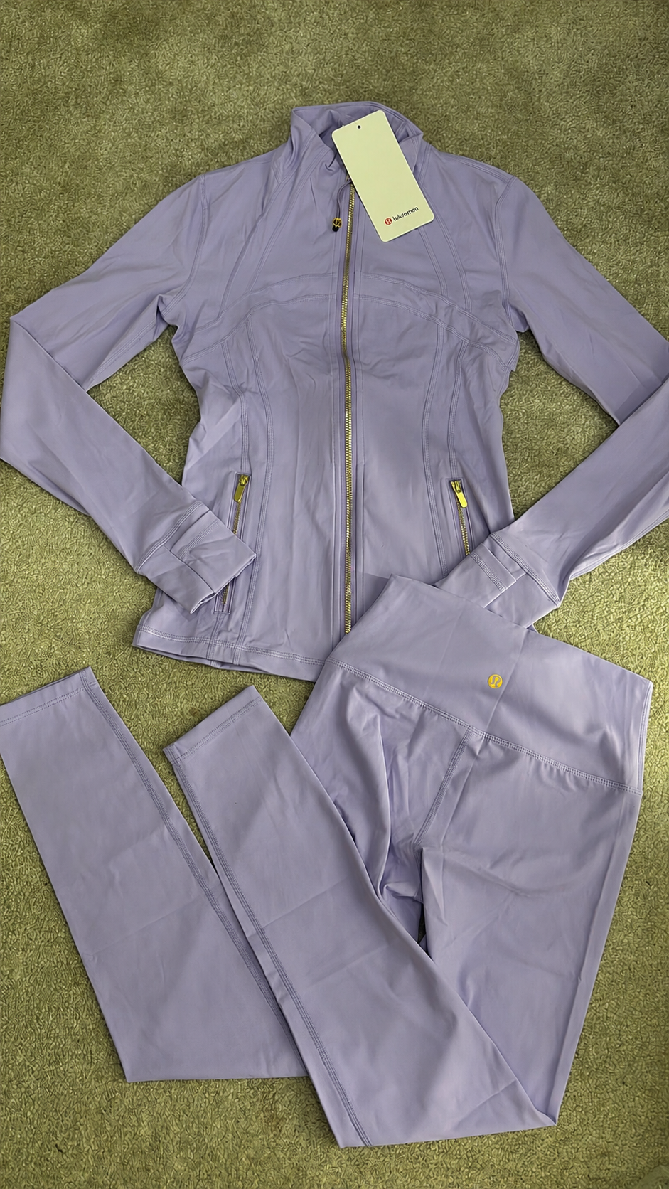 Lilac and gold lulu gym set -Rg