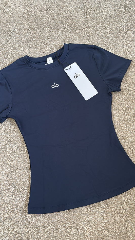 Navy stretchy gym top size S