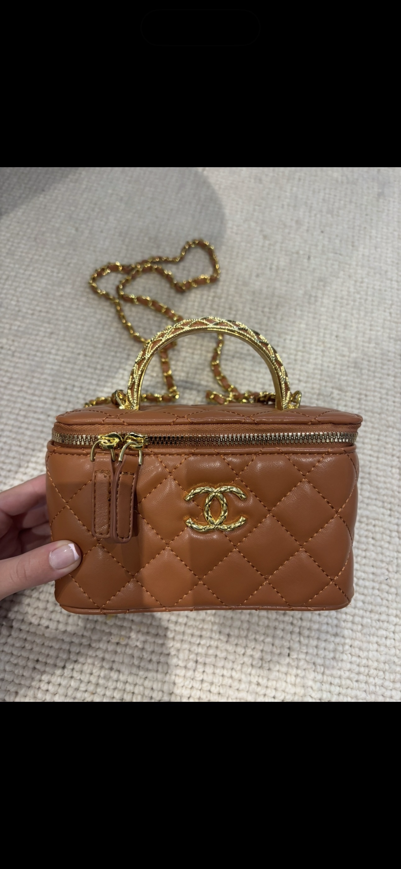 Brown c crossover box bag -Rg