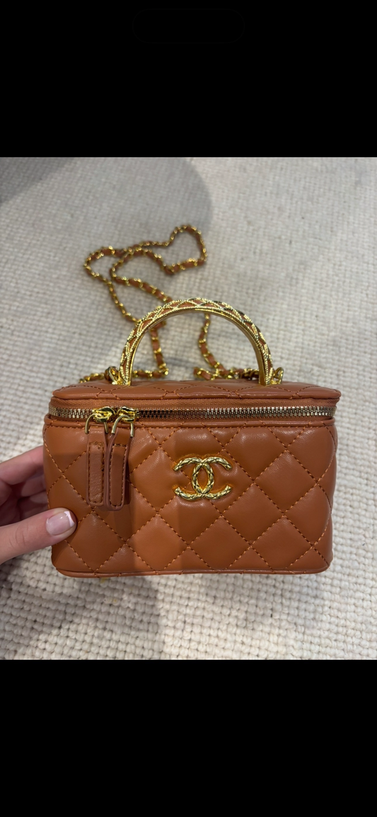 Brown c crossover box bag -Rg