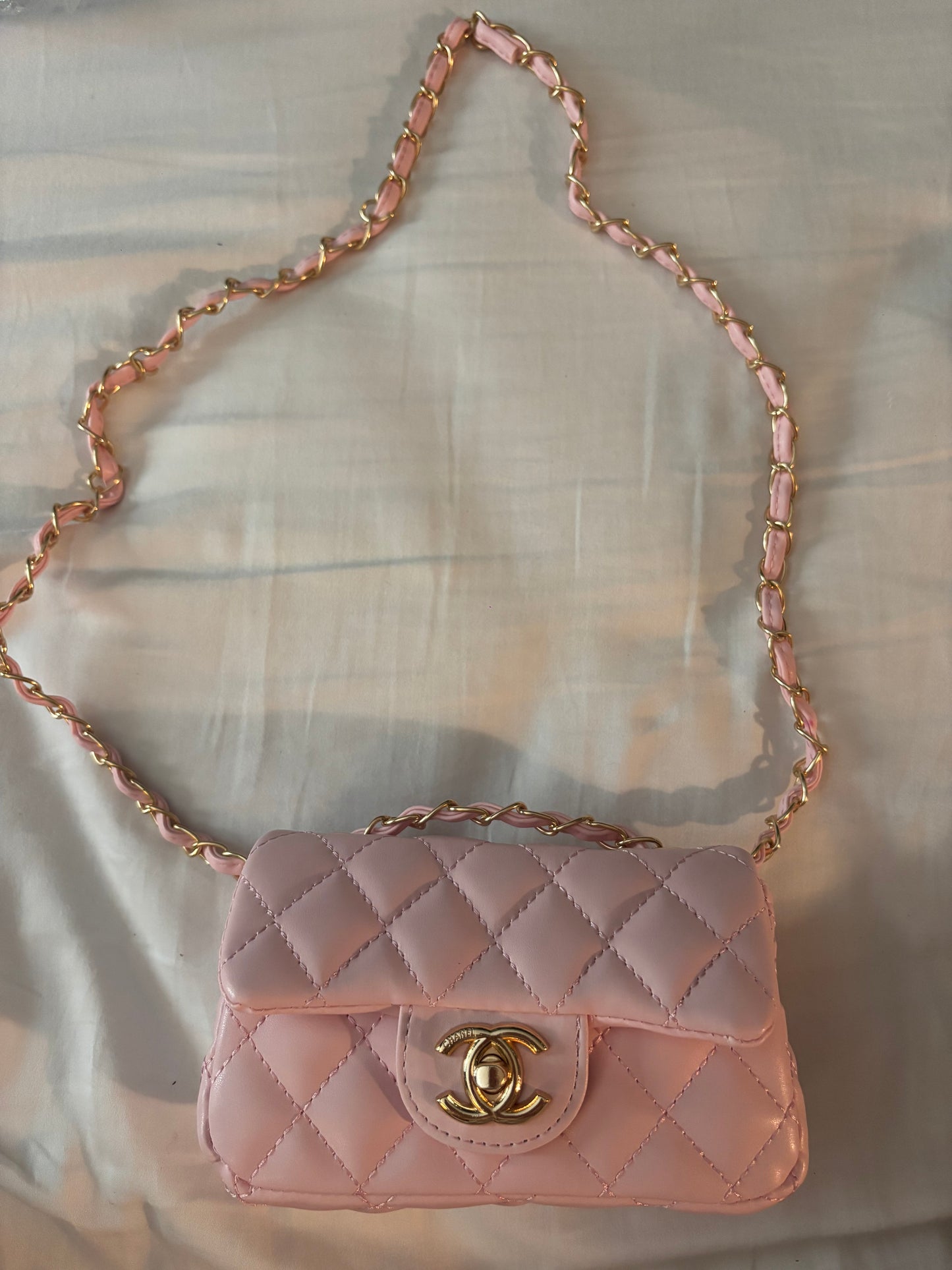 Baby pink mini c crossover bag -Rg
