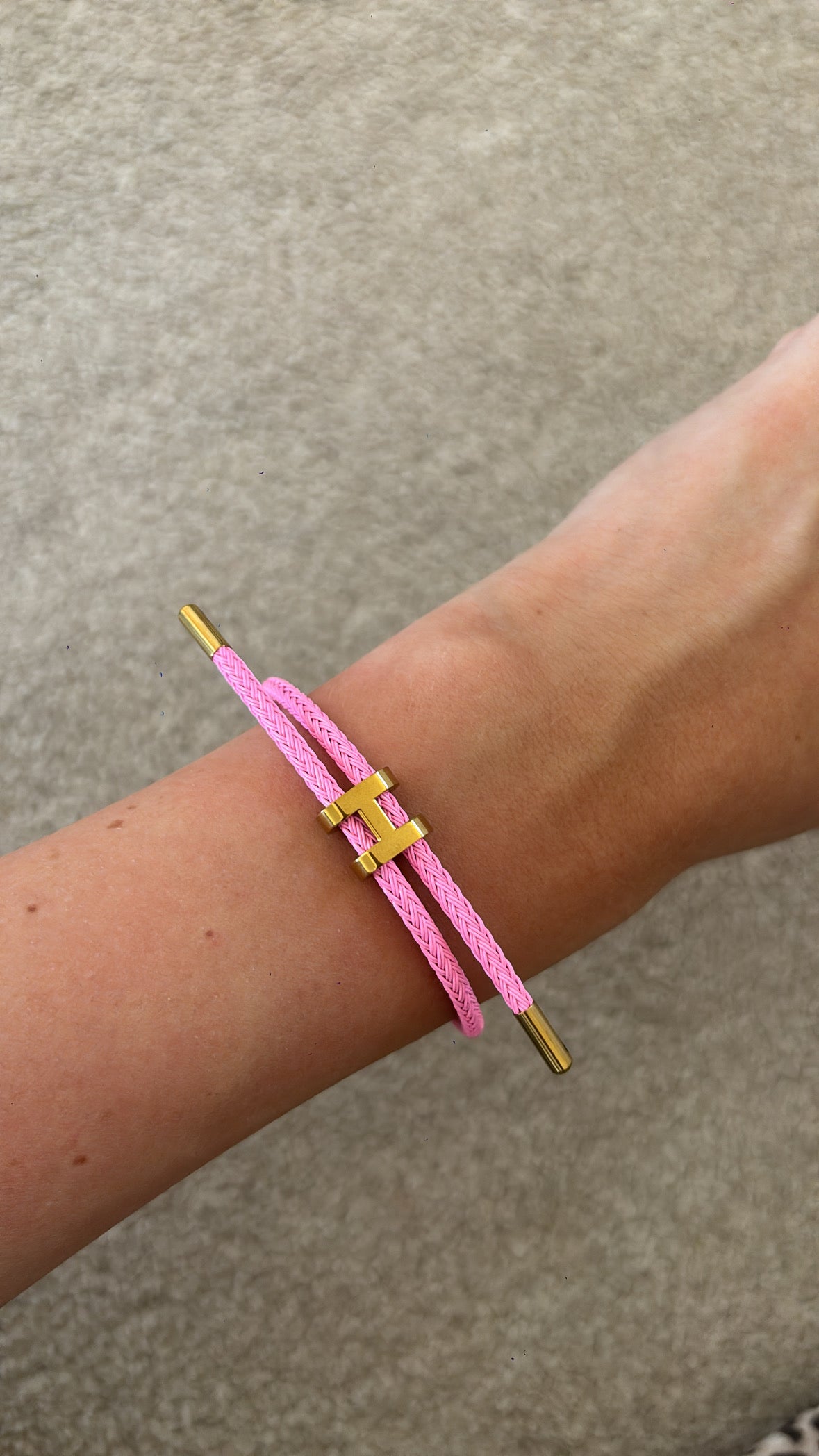 Hot pink and gold bracelet