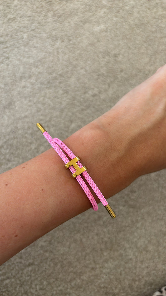 Hot pink and gold bracelet