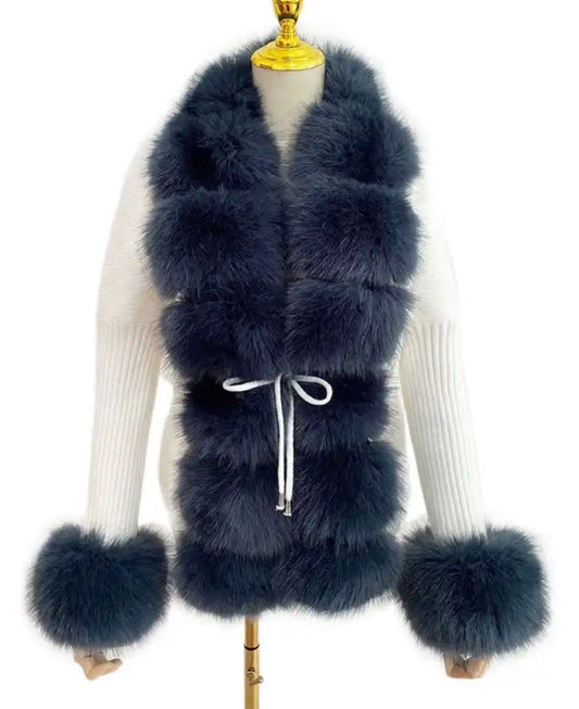 Faux fur cardigan size S