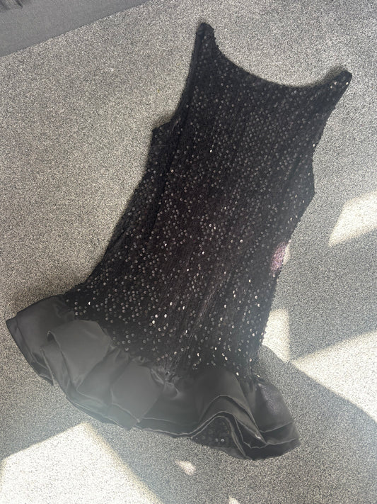 Black sequin backless mini dress size XS -Rg