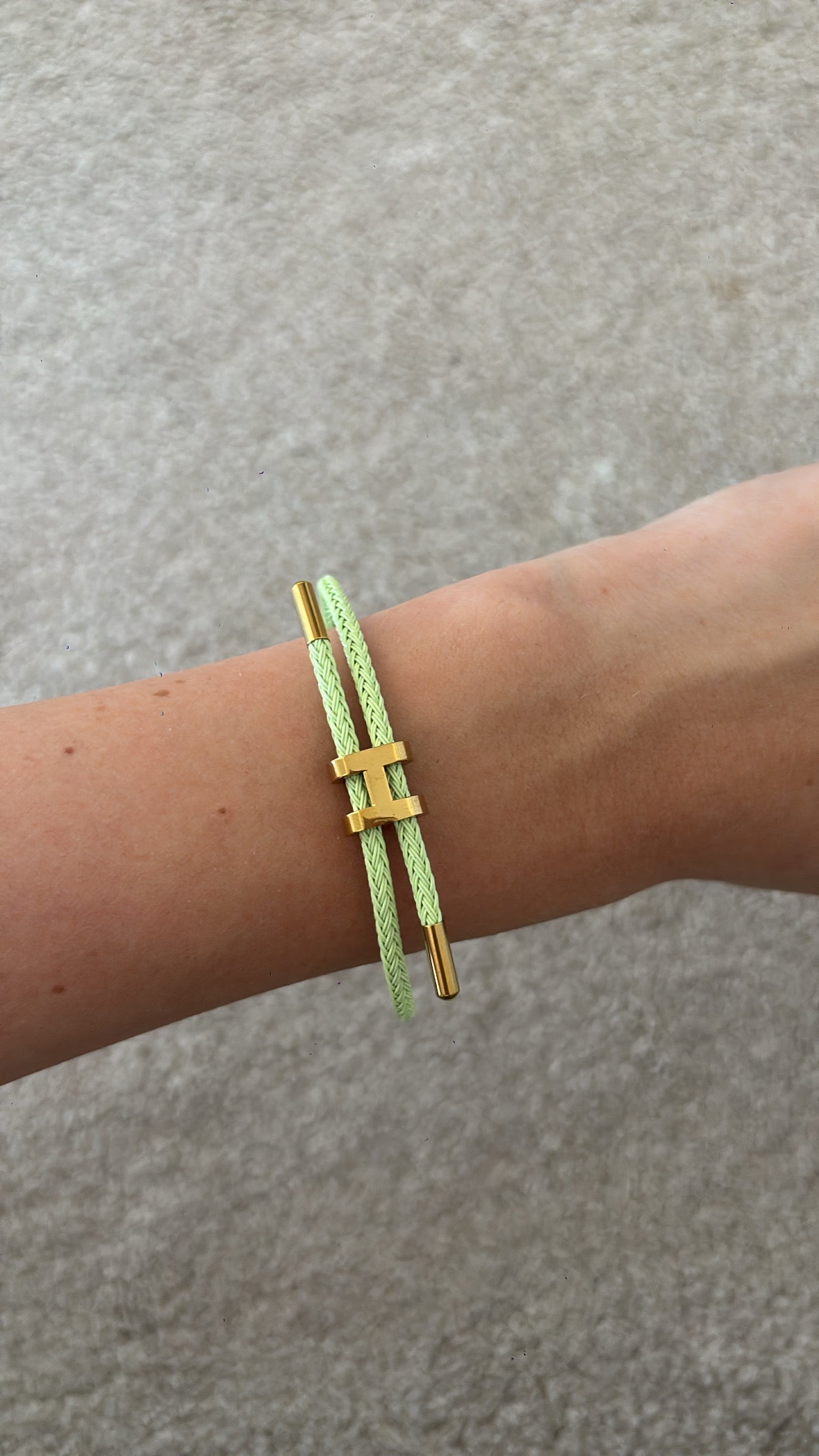 Sage and gold bracelet