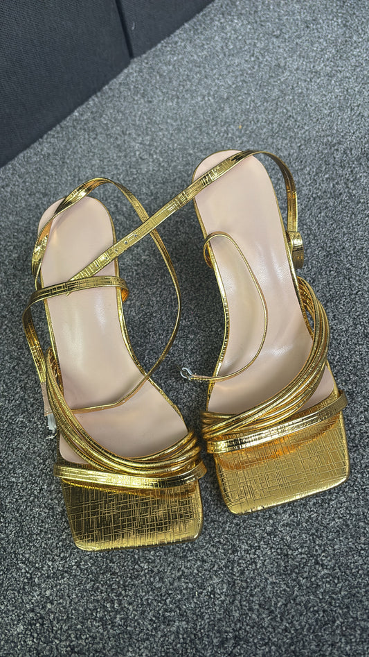 Gold high heels size 5 -Rg