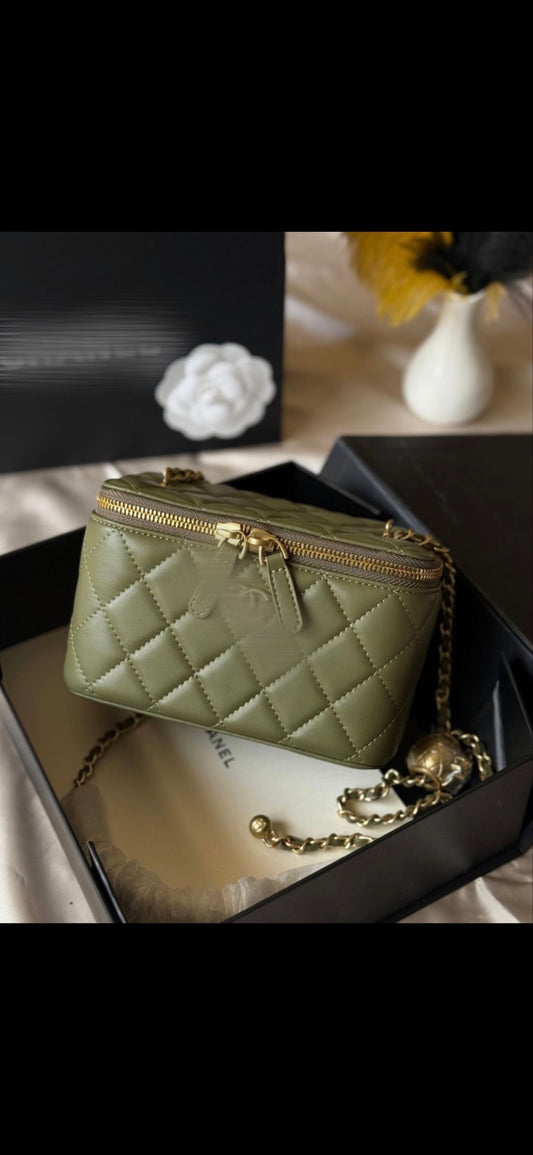 Khaki crossover box bag -Rg