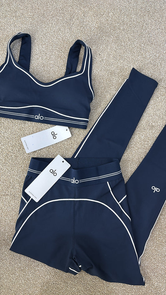 Navy and white gym set