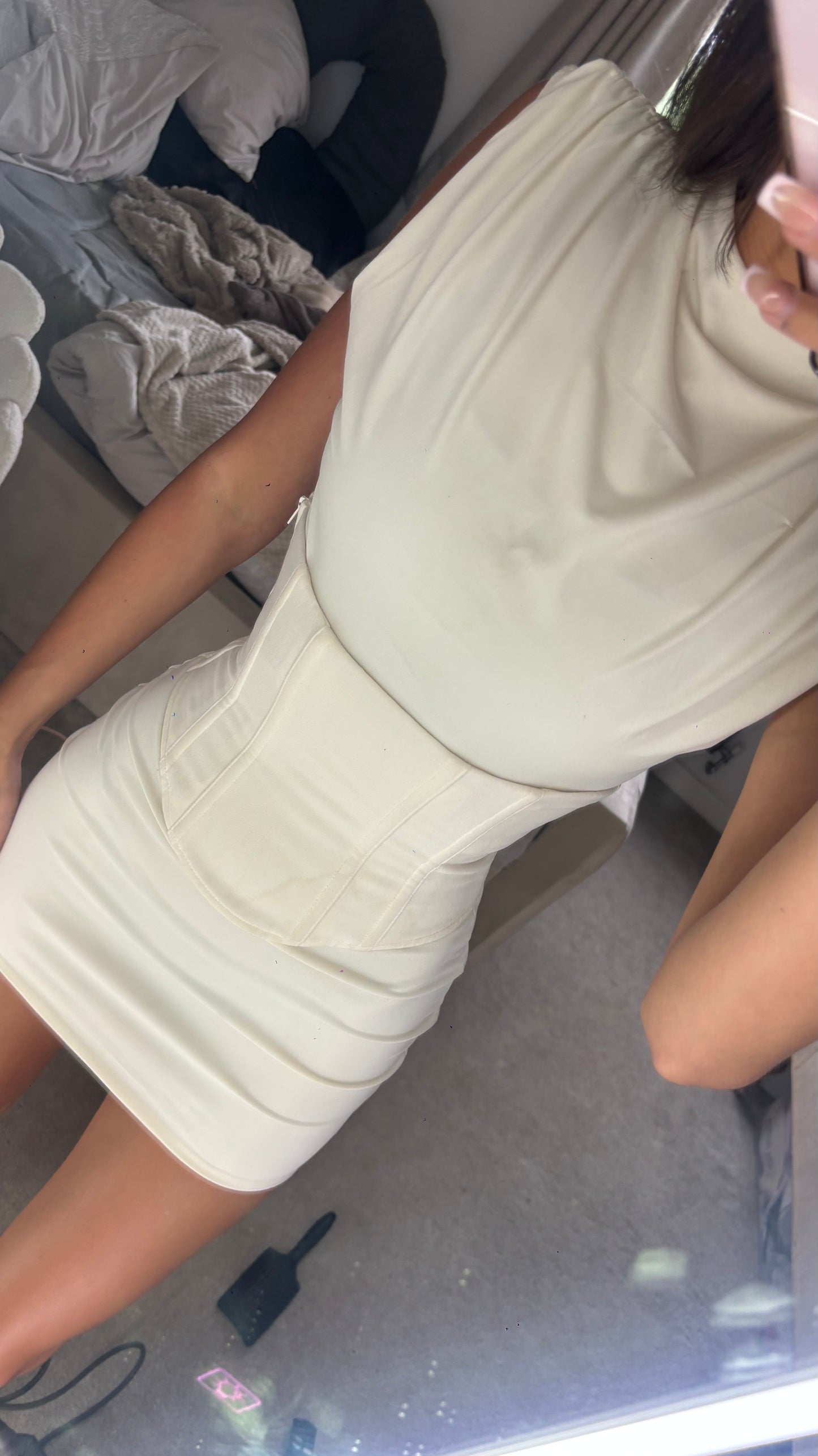 PRE LOVED - Cream Mars the Label mini corset dress size XS